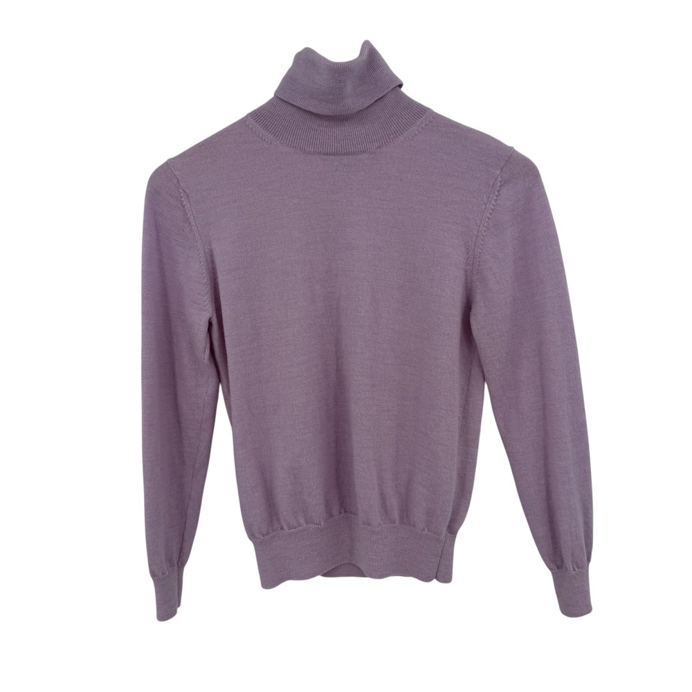 Sutton Studio Turtleneck Sweater Womens M Purple Merino Wool Petite Classic